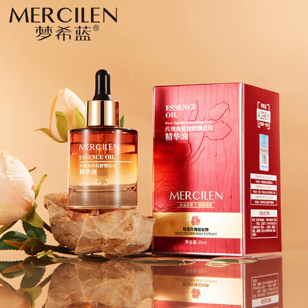 40Ml Rose Squalane Soothing Essence Oil Facial Care Tightening Moisturizing Brightening Face Serum Korean Skincare Products