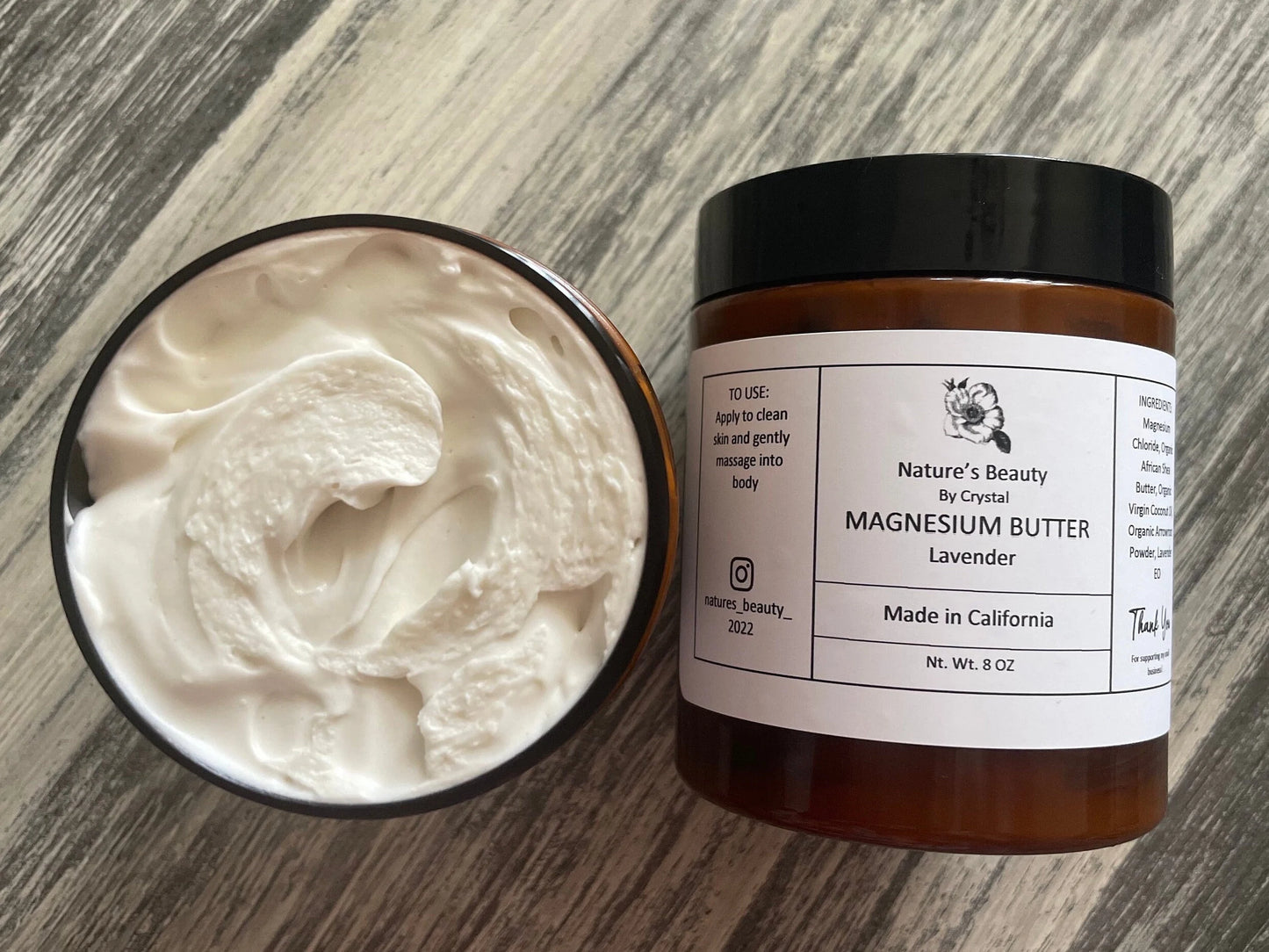 ORGANIC MAGNESIUM LOTION Body Butter Whipped Shea Butter Topical Magnesium Skincare by Nature’S Beauty