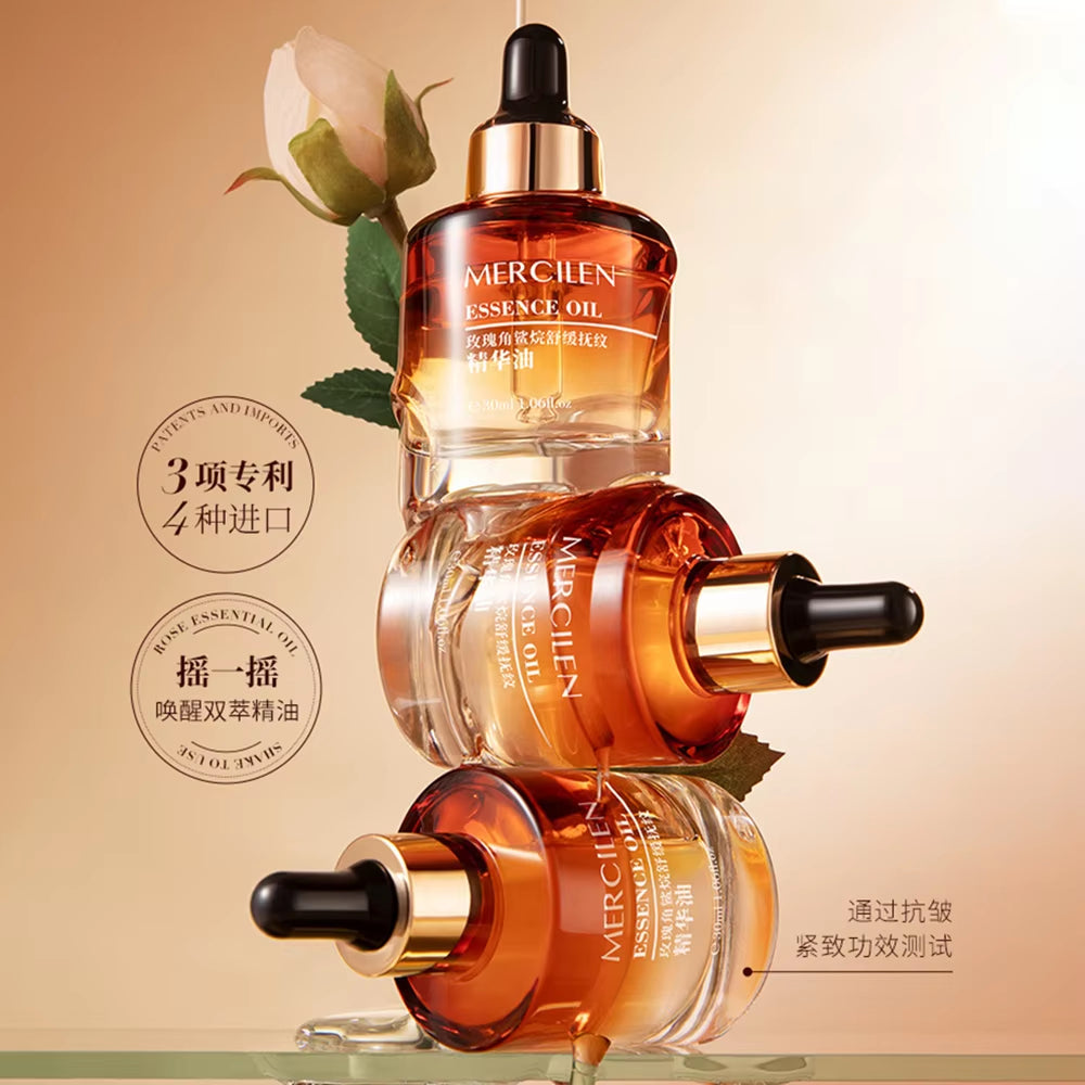 40Ml Rose Squalane Soothing Essence Oil Facial Care Tightening Moisturizing Brightening Face Serum Korean Skincare Products