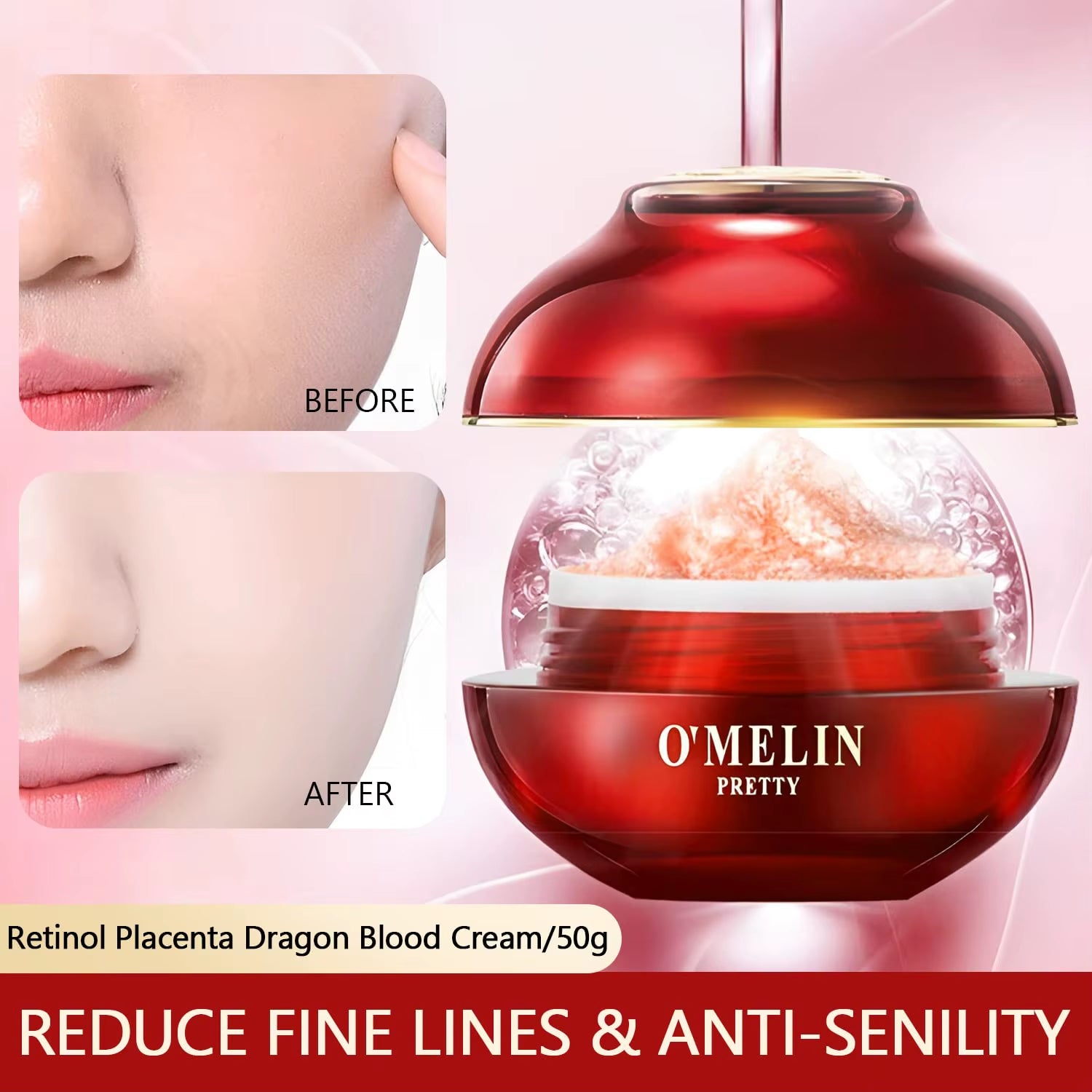 2Pcs Retinol Placenta Royal Dragon Blood Cream Skincare Face Repairs Skin Firm Anti-Wrinkle Cream