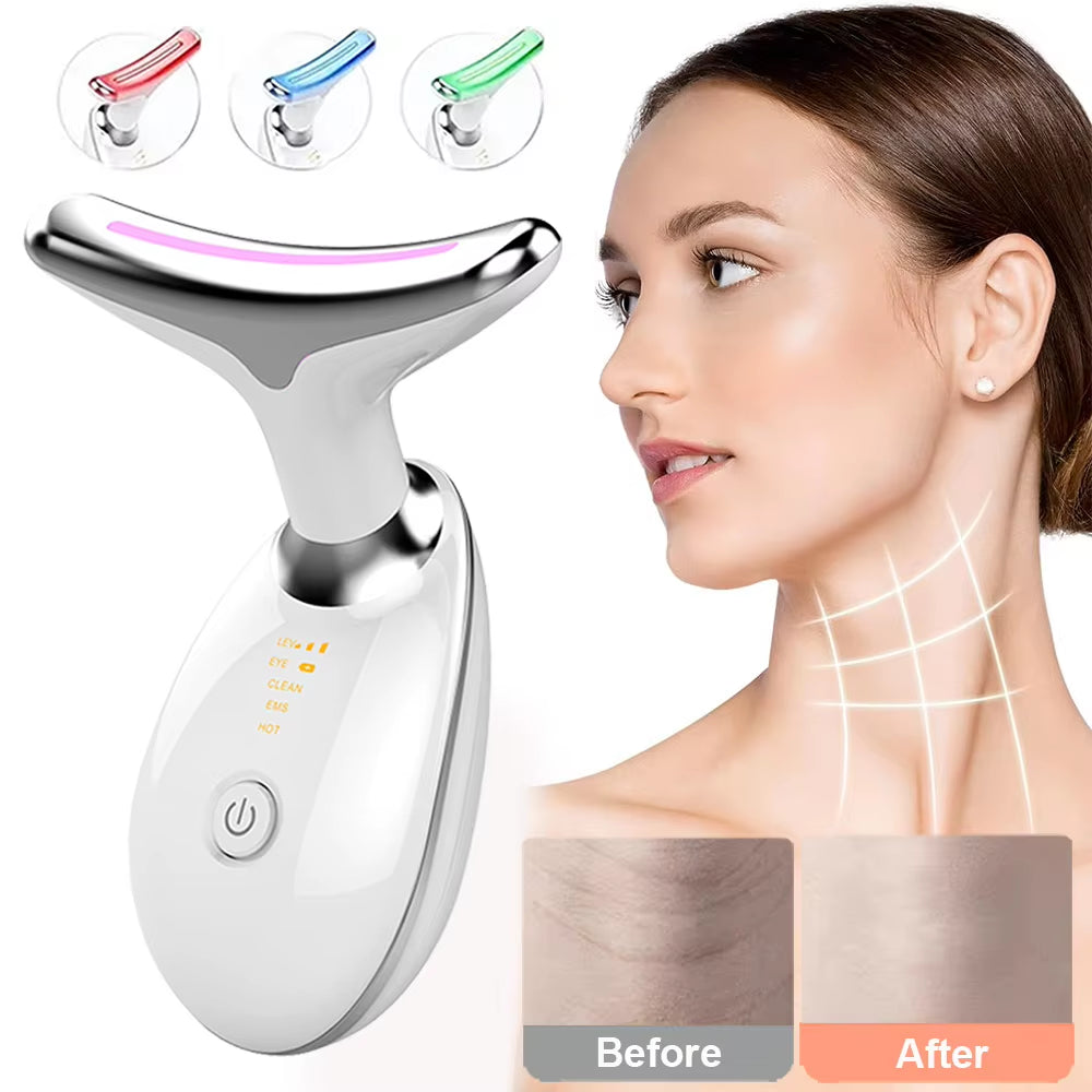 Facial Massager Face Lifting Machine EMS Facial Microcurrent Red Light Therapy Anti-Aging Facial Massager Neck Face Lift Device