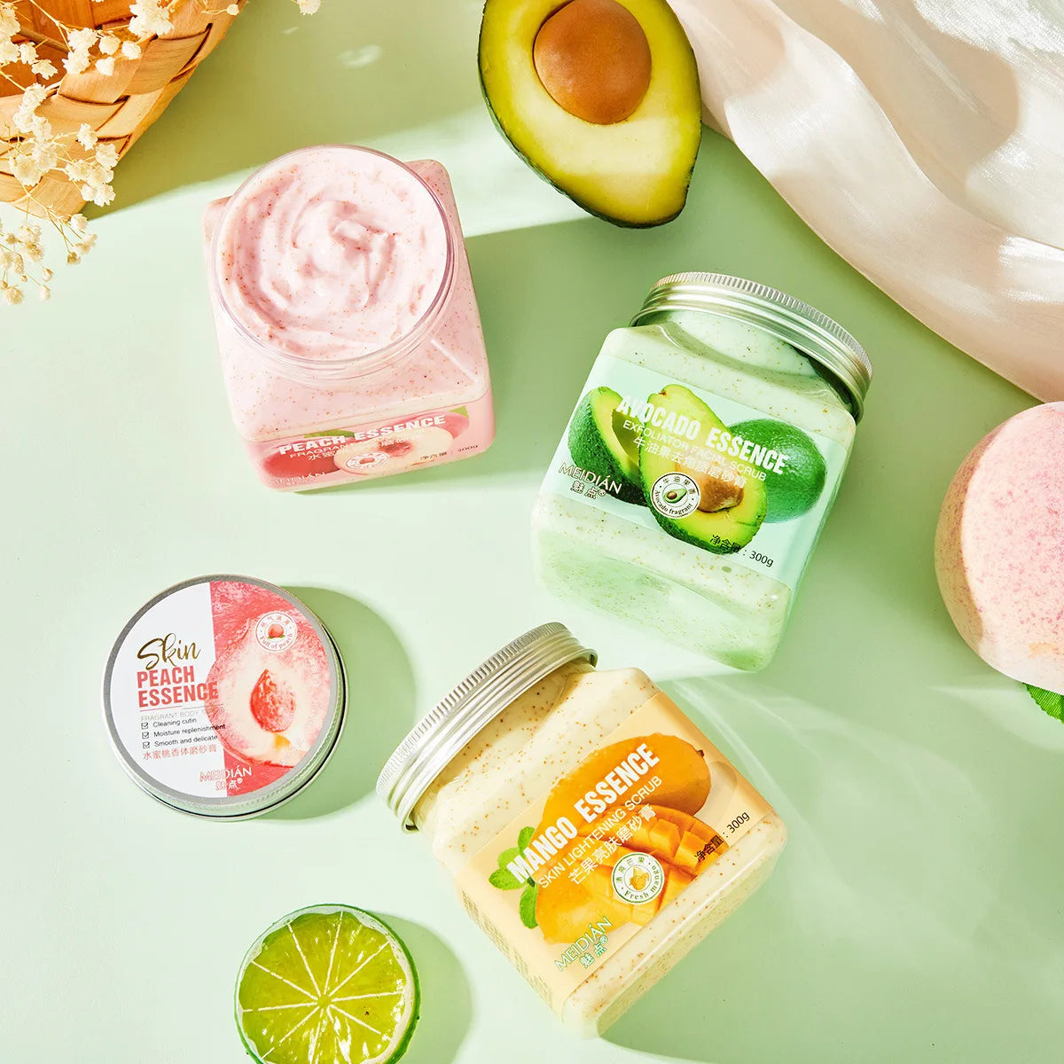 Shea Butter Exfoliating Body Scrub Skincare Exfoliant Cream for Body Bath Salt Back Foot Hand Body Exfoliator Skin Care Products