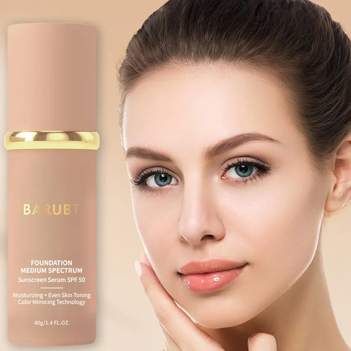 Biomimic Foundation 4 in 1 Spectrums FOUNDATION MEDIUM SPECTRUM Sunscreen Serum with SPF50+ Longwearing Waterproof
