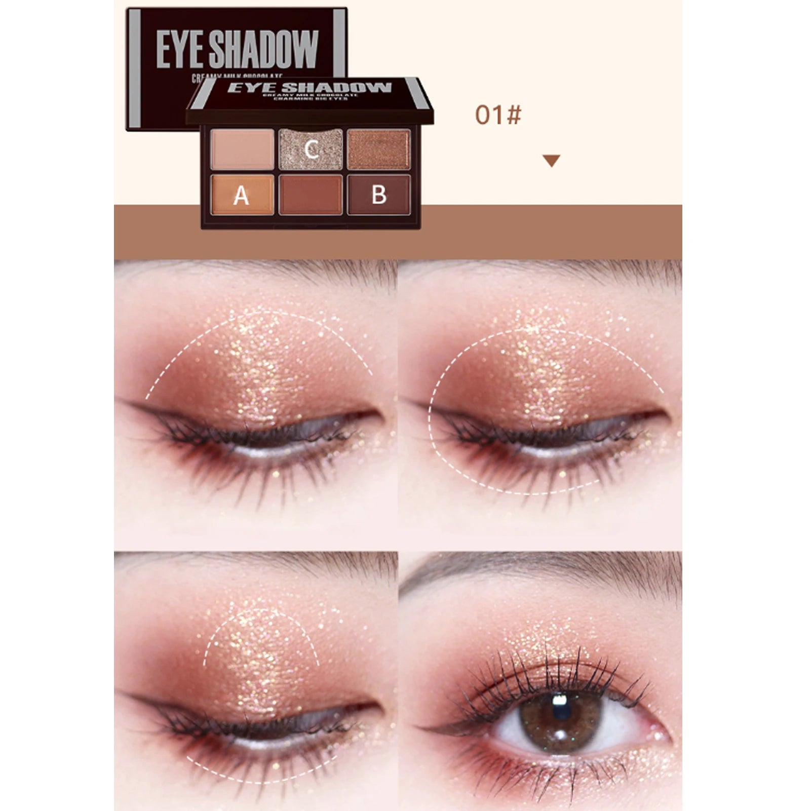 6 Color Eyeshadow Palette Long Lasting Shiny Matte Glitter Pigment Eye Shadow Pallete Fruit Fashion Diamond Eye Makeup Palette